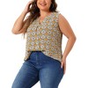 Agnes Orinda Women's Plus Size Sleeveless Boho Print V Neck Tank Tops - 2 of 4
