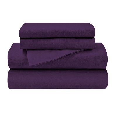Paisley or Solid Flannel Cotton Deep Pocket Sheet Set by Blue Nile Mills