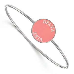Black Bow Jewelry Sterling Silver Delta Zeta Greek Life Bangle Bracelet 7 Inch - 1 of 3
