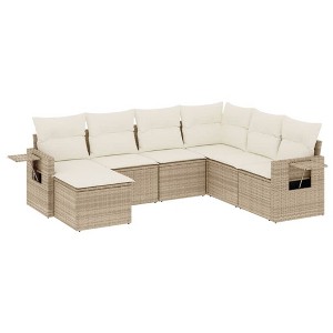vidaXL Garden Sofa Set Beige - 1 of 4