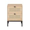 Gulches Set of 2 rectangle Rattan Bedside Table Nightstand with Drawer 2 - 2 of 3