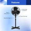 Cool-Living 16" Electric Oscillating Pedestal Fan with 3 Speed Options, 90-Degree Rotating Head, and Adjustable Height and Tilt, Black - 3 of 4