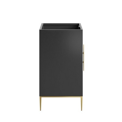 Modway Black and Gold 24" Single Bathroom Vanity Cabinet