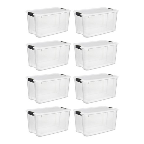 6-Pack Large Storage Containers 70qt Clear Plastic Organizer Bin Box Tote W/ Lid 