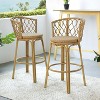 Christopher Knight Home Solstice Outdoor Boho Metal and Ratton Barstools, Brown - 2 of 4
