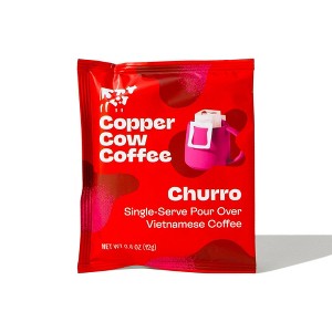 COPPER COW COFFEE Churro Single Serve Pour Over Ground Coffee - 0.4oz - 1 of 4