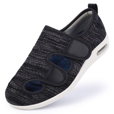 Women's Diabetic Velcro Walking Shoes Breathable Extra Wide Widths Adjustable Velcro Easy On/Off Sneakers for Elderly