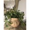 Slickblue Charming Small Woven Sack Design Planter – with Rope, 6.5” x 5.25” x 6.5” - 4 of 4