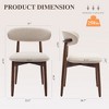 Set of 2 Modern Upholstered Wood Dining Chairs with Fabric Seat and Foot Pegs, Kitchen Side Chairs for Dining Room or Cafe - 2 of 4