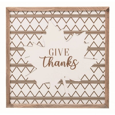 Transpac Wood Multicolor Harvest Fall Leaves Decor