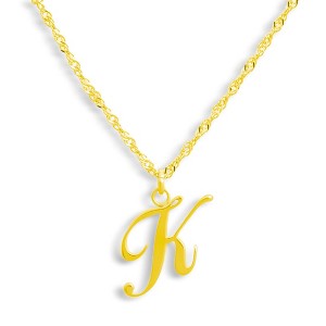 EVRY JEWELS WATERPROOF Gold or Silver Plated Stainless Steel Golden Letter Necklace - 1 of 1