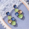 SOHI Women's Indigo Blue:Olive Green The Lilypad Drop Earrings - 2 of 4