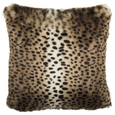 Faux Leopardis Pillow - Black/Brown - 20"X20" - Safavieh