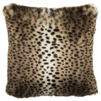 Faux Leopardis Pillow - Black/Brown - 20" x 20" - Safavieh .