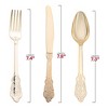 Smarty Had A Party Shiny Metallic Gold Baroque Plastic Cutlery Set - 600 Sets - 2 of 4