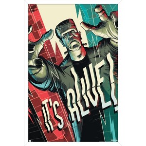 Trends International Frankenstein - It's Alive by César Moreno Framed Wall Poster Prints - 1 of 4