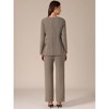 INSPIRE CHIC Women's Outfits Elegant Business Square Neck Blouse and Long Pants Sets 2 PCS - 4 of 4