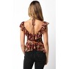 Women's Flounce Tie Front Top - OLIVACEOUS - 2 of 3