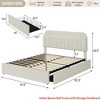 Twin/FULL/Queen/Twin XL Size Kids'Bed Frame with 2 Flexible Drawers, Boucle Upholstered Platform Bed Frame w/ Bookcase Headboard, Bedframe - 2 of 4