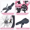 NAYSAYE Mountain Bike 20 Inch MTB with Adjustable Saddle and Double Disc Brakes for Outdoor Adventures, Pink, 54.33"*22.44"*32.48" - 3 of 4