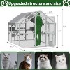 LAOTIES 110" Outdoor Wooden Cat House,Large Catio Enclosure With Platforms,Walk-in Door,Bridges,Sleeping Houses And Weatherproof Cover - 2 of 4