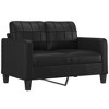 vidaXL Modern 3 Piece Sofa Set with Cushions, Faux Leather Lounge Set in Black, Includes 2-Seater Sofa, 3-Seater Sofa, and Versatile Footstool - 2 of 4