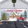 7x16 ft Christmas Garage Door Cover ,Outdoor Merry Christmas Backdrop Festive Holiday Garage Door Banner with Red Truck & Snowman - 3 of 4