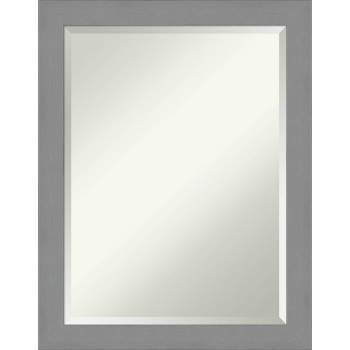 Framed Bathroom Vanity Wall Mirror Brushed Nickel - Amanti Art