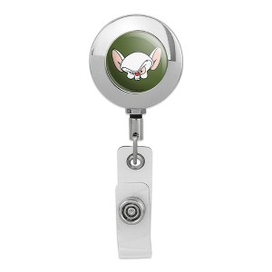 Pinky and the Brain The Brain Head Metal Chrome Badge ID Card Holder Clip - 1 of 3