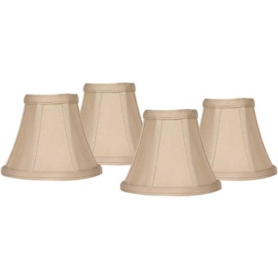 Imperial Shade Set Of 4 Bell Lamp Shades Evaline Taupe Brown Fabric ...