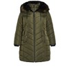 Avenue Women's Plus Size Chevron Faux Fur Hood Long Puffer Coat - 4 of 4