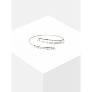 SOHI Women's Silver Crystal Torque Necklace - 1 of 4
