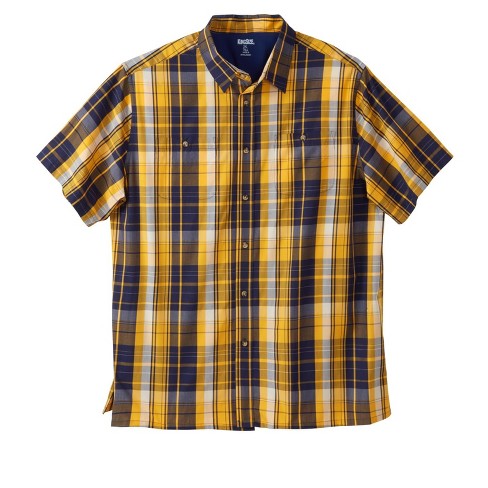 KingSize Men's Big & Tall Plaid Flannel Shirt - Big - XL, Yellow Plaid