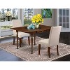 HomeStock 3-Piece Mahogany Finish Solid Wood Top with Dropleaf Dining Table Set - 2 of 4