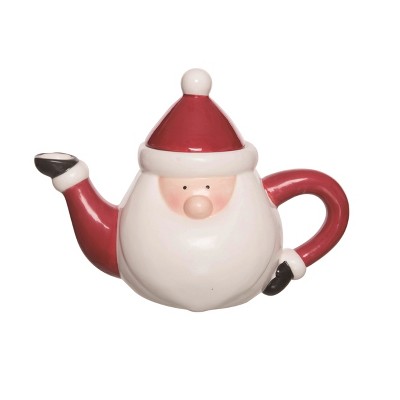 Transpac Dolomite 9 in. Multicolor Christmas Santa Teapot