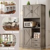 Kitchen Pantry Cabinet with Microwave Shelf, Tall Freestanding Kitchen Cabinet with 2 Drawers and Open Shelves - 4 of 4