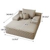 Modern Oversized Sofa Bed Lounger, Chaise with Pillows for Moviebonus Room, Plush Corduroy Fabric Cover Sofa Bed with Foam Filling-Baofuwish - 4 of 4
