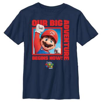Boy's The Super Mario Bros. Movie Mario Our Big Adventure Begins Now Red T-Shirt
