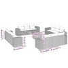 vidaXL Patio Sofa Set with Cushions Outdoor Furniture 13 Piece Poly Rattan - Black and Cream - 3 of 4
