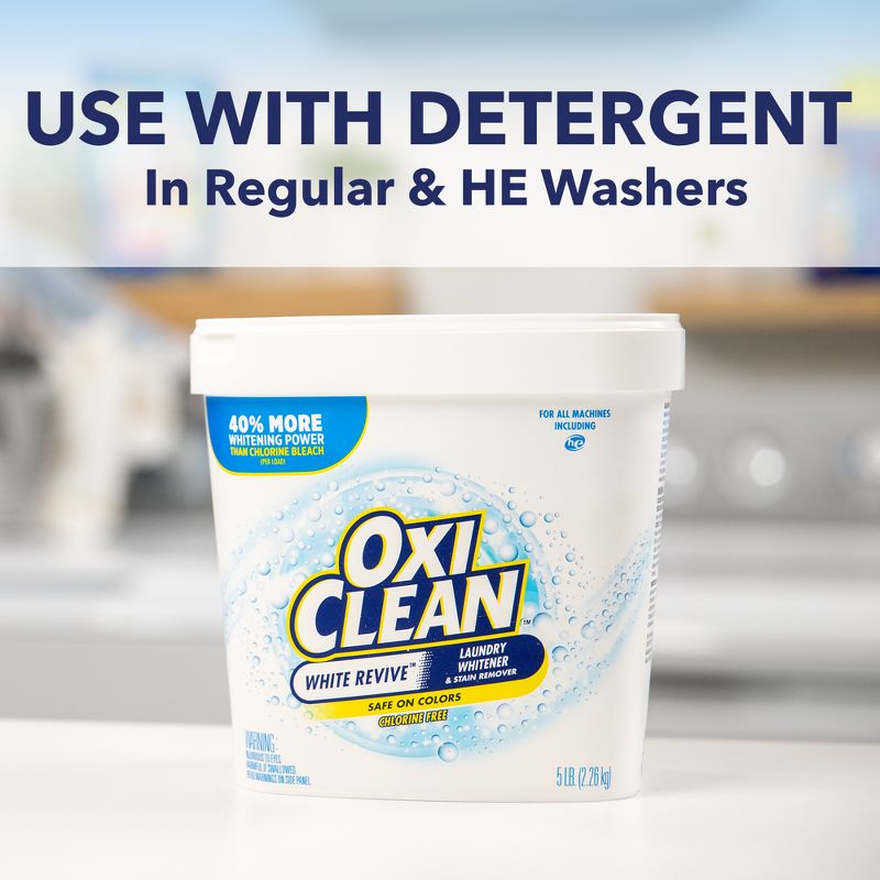 OxiClean White Revive Laundry Whitener + Stain Remover Powder - 3.5lbs, 5 of 13