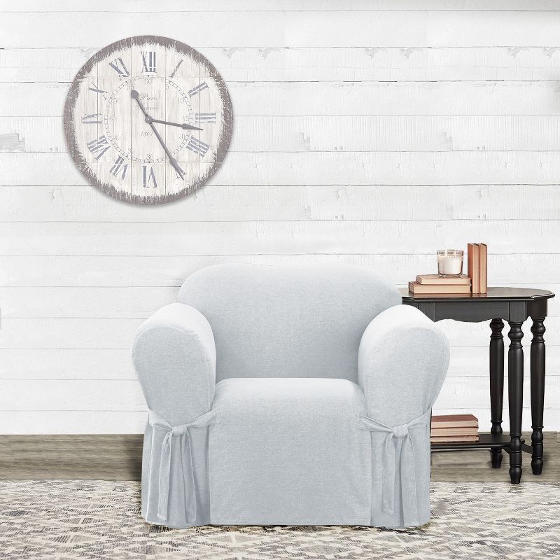 Farmhouse Basketweave Chair Slipcover - Sure Fit, 3 of 5