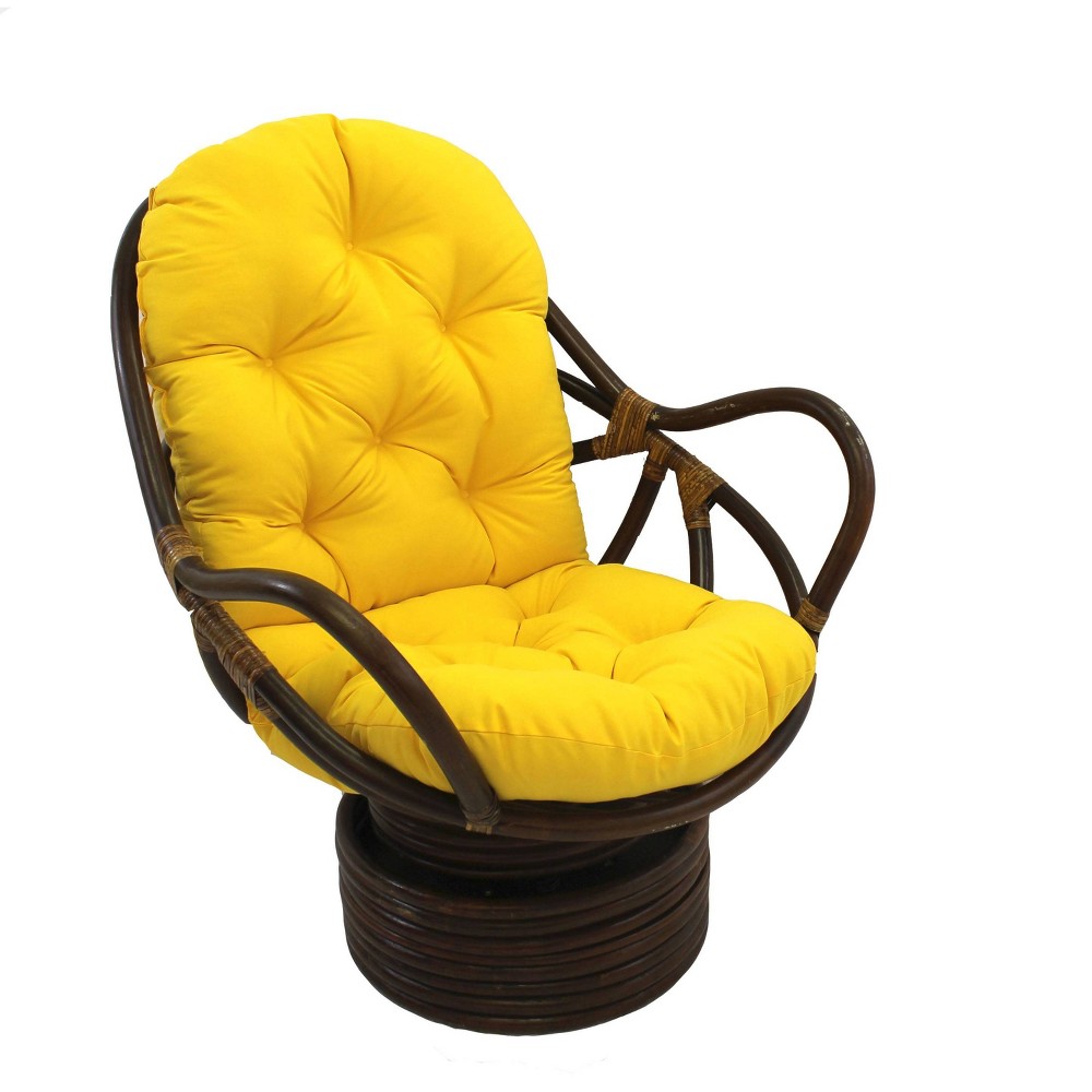 Photos - Rocking Chair Swivel Rocker with Twill Cushion Sunset Yellow - International Caravan Sun