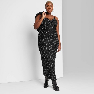 Women's Lace Trim Maxi Slip Dress - Wild Fable™ Black XXS