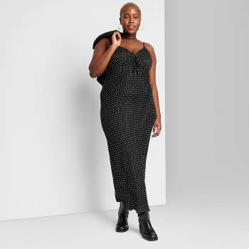 Women's Midi Slip Dress - A New Day™ Black 4x : Target