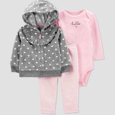 Baby Girls' Hearts Top & Bottom Set - Just One You® made by carter's Gray 3M
