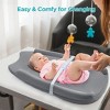 BabyBond Baby Changing Pad with Removable & Washable Cover, Waterproof Lining Contoured Changing Table Pad Portable with Non-Slip Bottom, Gray - 2 of 4