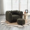 CAVINAS Bean Bag Chair with Ottoman, Chenille Fabric Sofa Chair with Footrest, Cloud Couch for Reading, Resting, Watching TV - 2 of 4