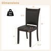 Costway Faux Leather Upholstered Dining Chairs Set of 2 w/ Padded Seat Rubber Wood Legs - 3 of 4