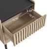 2 pcs Nightstands, Bedside Cabinet End Table Side Table with Iron Foot and Vertical Stripe Design for Bedrooms, Natural -ModernLuxe - 4 of 4