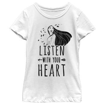 Girl's Pocahontas Listen Heart T-Shirt